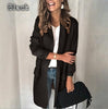 European and American autumn and winter solid color long-sleeved fake pocket casual blazer women's clothing