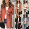 European and American autumn and winter solid color long-sleeved fake pocket casual blazer women's clothing
