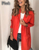European and American autumn and winter solid color long-sleeved fake pocket casual blazer women's clothing