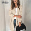 European and American autumn and winter solid color long-sleeved fake pocket casual blazer women's clothing