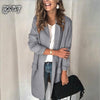 European and American autumn and winter solid color long-sleeved fake pocket casual blazer women's clothing