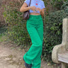 European and American women's candy color high waist jeans women 2022 y2k color slim retro wide leg trousers jeans women