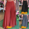 European and American style casual solid color open fold wide-leg pants