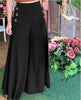 European and American style casual solid color open fold wide-leg pants