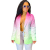 European and American women's autumn winter casual gradual change color suit jacket