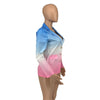 European and American women's autumn winter casual gradual change color suit jacket