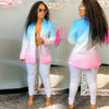European and American women's autumn winter casual gradual change color suit jacket