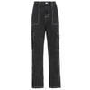 European and American women's multi-pocket Harajuku high waist jeans y2k women wide retro loose straight-leg jeans women