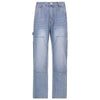 European and American women's multi-pocket Harajuku high waist jeans y2k women wide retro loose straight-leg jeans women