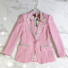 European style rose buttons blazers coat New 2022 spring autumn pink jackets Fashion women jackets coat D039