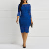Evening Party Date Women White See Through Hollow Out Floral Lace Bodycon Dress Office Lady Spring Summer Work Basic Dresses
