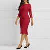 Evening Party Date Women White See Through Hollow Out Floral Lace Bodycon Dress Office Lady Spring Summer Work Basic Dresses
