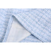 Evfer Spring Autumn Stylish Girl Double Breasted Za Blue Slim Long Blazers Women Casual Long Sleeve Texture Plaid Jacket Outwear