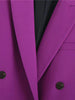 Evfer Womens Spring Autumn Double Breasted Long Purple Jackets Outwear Office Lady Casual Long Sleeve Loose Blazers