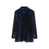 Exquisite ladies suit blue gold velvet small suit short jacket female long sleeve spring and autumn thin section 2023 new