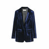 Exquisite ladies suit blue gold velvet small suit short jacket female long sleeve spring and autumn thin section 2023 new