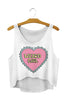 F556 Hot Style Women Fashion Vests Character Patterns Printing White Sexy Summer Crop Tops Clubwear
