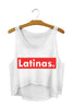 F670 Dropshipping New Letter Print Crop Tops Summer Casual Vest White Cute Girl Tops