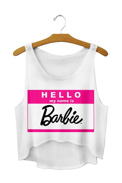 F670 Dropshipping New Letter Print Crop Tops Summer Casual Vest White Cute Girl Tops