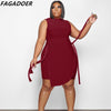 FAGADOER Summer Bandage Two Piece Sets Women Soilid Sleeveless Irregular Top And Shorts Outfits Casual Slim 2pcs Suits 2023