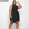 FAGADOER Summer Bandage Two Piece Sets Women Soilid Sleeveless Irregular Top And Shorts Outfits Casual Slim 2pcs Suits 2023