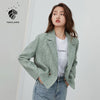 FANSILANEN Green Tweed Plaid Short Blazer Women Elegant Office Oversized Blazer Jacket Female Casual Streetwear Spring Coat 2022