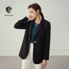 FANSILANEN Multicolour Autumn Winter Casual Blazer Women Office Lady Black Jacket Blazer Oversize Female Purple Blazer Coat 2022