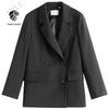 FANSILANEN Office Ladies Casual White Blazer Women Spring Black Oversized Blazer Jacket Female Elegant Business Short Green Coat