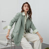 FANSILANEN Office Ladies Casual White Blazer Women Spring Black Oversized Blazer Jacket Female Elegant Business Short Green Coat