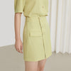 FANSILANEN Office Lady Classic Free Easy Casual Green Suit Collar Shirt 2023 Summer Skirt Polyester Suit For Women Clothes