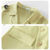 FANSILANEN Office Lady Classic Free Easy Casual Green Suit Collar Shirt 2023 Summer Skirt Polyester Suit For Women Clothes
