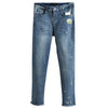 Women's New Fashion Embroidery Denim Pants Middle Waist Jeans Women's Brief Skinny Pencil Jeans Trousers