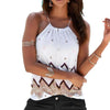 Printed Summer Vest Women Sleeveless Hanging Neck Tanks Camisole Tops Loose Strap Clothes Shirt Tees 0120