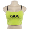 Women Fashion Letter Print Summer Tank Camis Sexy Spaghetti Strap Cotton Crop Top Slim Casual Tank Top Vest Camisoles