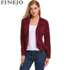 Basic Jackets Autumn Winter Coat Women's V-Neck Long Sleeve Open Front Slim Fit Casual  Blazer Jacket Office clothes
