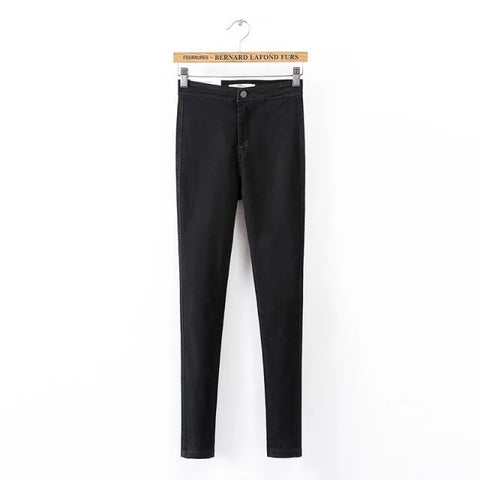 Vintage High Waist Skinny Slim Jeans Stretch Legging Long Pencil Pants Fit Denim Trousers Street Women 4 Colors
