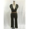 FK1492 Women Summer Fashion Jumpsuits Sleeveless V-neck Waist Belt Solid color Rompers Full Length Pants Barboteuse Coveralls