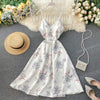 FMFSSOM Boho V Neck 2023 Floral Print Slim Sexy Spaghetti Strap Midi Long Summer Casual Party Women A-Line Beach Holiday Dress