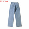 FP To Love Za Woman Wide Leg Pants Vintage Single Breasted Long Denim Streetwear Loose Button Fly Pants
