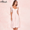 FQLWL Summer Sexy Pink Dresses For Women 2022 Brown Sleeveless Backless Dress Female Bandage Loose Clubwear Party Midi Dresses