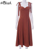 FQLWL Summer Sexy Pink Dresses For Women 2022 Brown Sleeveless Backless Dress Female Bandage Loose Clubwear Party Midi Dresses