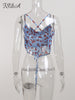 FSDA Boho Floral Print Backless Top Crop Women Sleeveless Bandage Summer 2023 Y2K Casual Tank Tops Sexy Beach Cami Off Shoulder