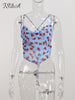 FSDA Boho Floral Print Backless Top Crop Women Sleeveless Bandage Summer 2023 Y2K Casual Tank Tops Sexy Beach Cami Off Shoulder