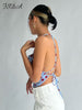 FSDA Boho Floral Print Backless Top Crop Women Sleeveless Bandage Summer 2023 Y2K Casual Tank Tops Sexy Beach Cami Off Shoulder