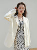 FSLE Notched Collar Full Regular Sleeve Blazers Loose Casual Midweight Single Breasted Office Lady Solid Straight Coats