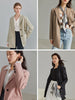 FSLE Suit Collar Full Regular Sleeve Blazers Loose waist Rear Fork Design Coat Office Lady Solid Single Breasted Blazer