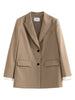 FSLE Suit Collar Full Regular Sleeve Blazers Loose waist Rear Fork Design Coat Office Lady Solid Single Breasted Blazer