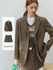FSLE Women Winter Korean Style Wool Suits Notched Straight Wool Regular Blazers 2023 Office Lady Above Knee Length A-LINE Skirts