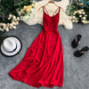 FTLZZ Ladies Sexy V Neck Spaghetti Strap Dresses Summer Backless Split Slim Long Dress Women Casual Beach Holiday Vestidos