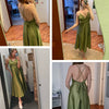 FTLZZ Summer Women Sexy V Neck High Waist A-line Party Tank Sundress Elegant Bandage Bow Long Dress Vestidos Multicolour